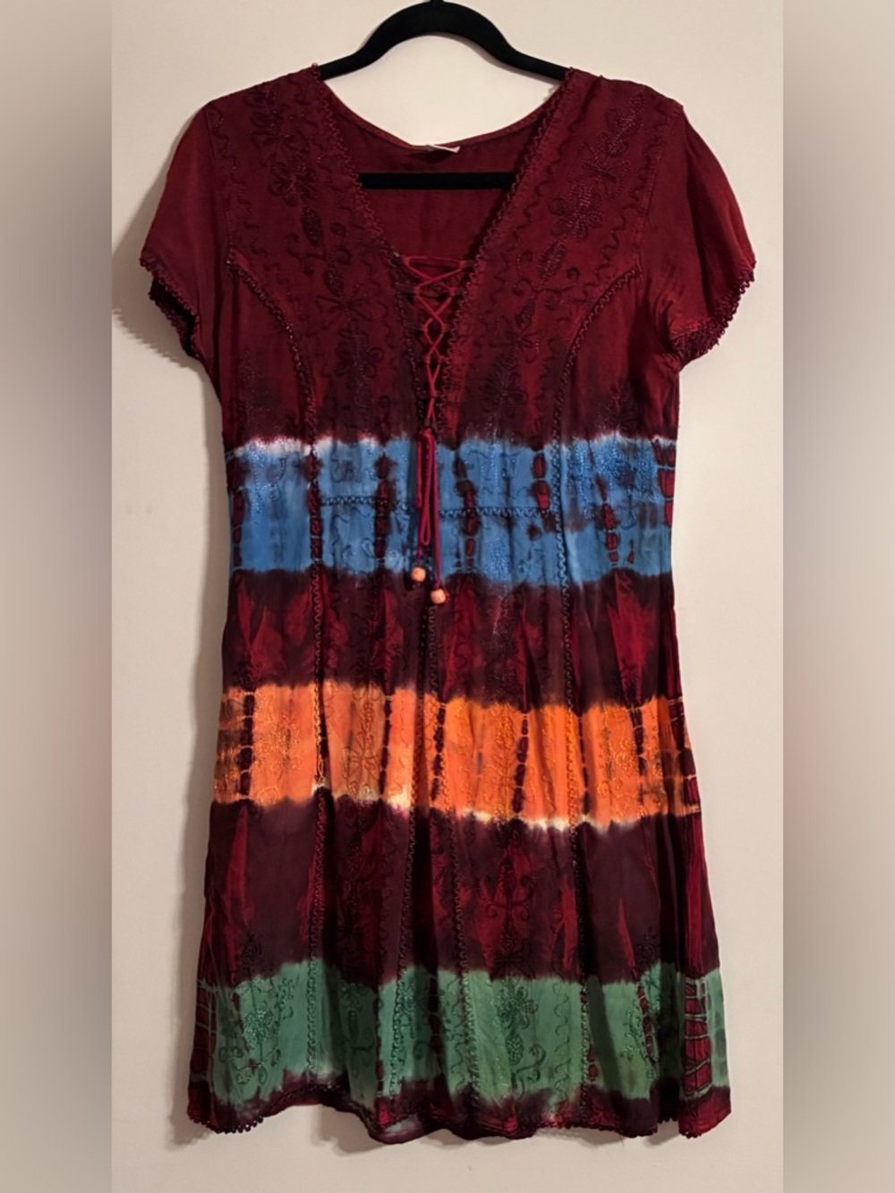 Kirat Boho Style Multi Color Short  Dress Long Top Size “Free”  *read*